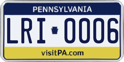 PA license plate LRI0006