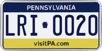 PA license plate LRI0020
