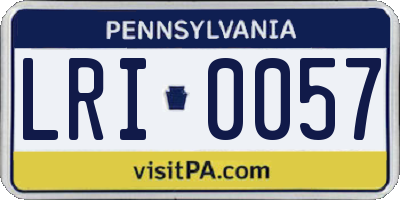 PA license plate LRI0057