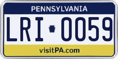 PA license plate LRI0059