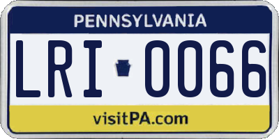 PA license plate LRI0066