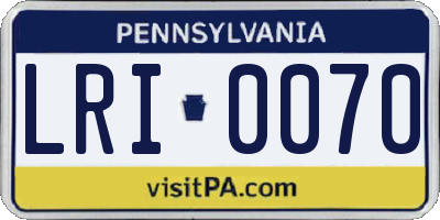 PA license plate LRI0070