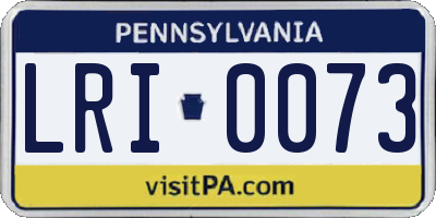 PA license plate LRI0073