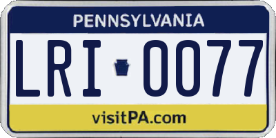 PA license plate LRI0077