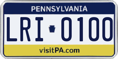 PA license plate LRI0100