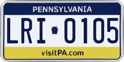 PA license plate LRI0105