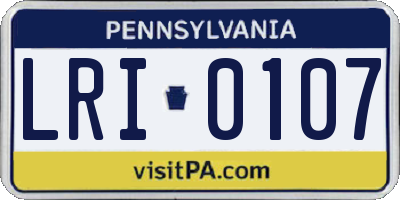 PA license plate LRI0107