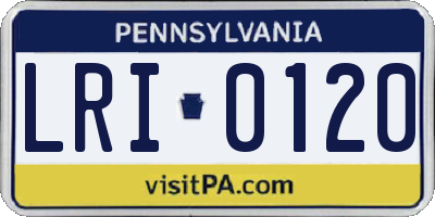 PA license plate LRI0120