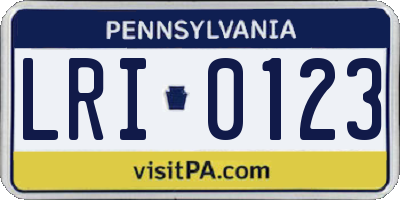 PA license plate LRI0123