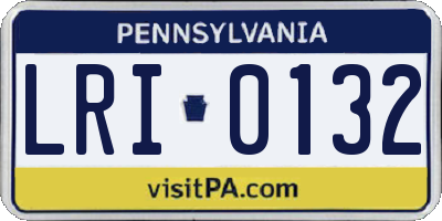 PA license plate LRI0132
