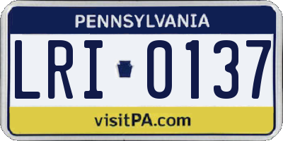 PA license plate LRI0137