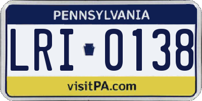 PA license plate LRI0138