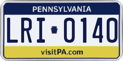 PA license plate LRI0140