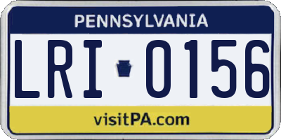 PA license plate LRI0156