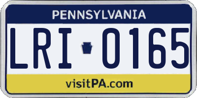 PA license plate LRI0165
