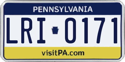 PA license plate LRI0171