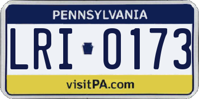 PA license plate LRI0173