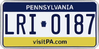 PA license plate LRI0187