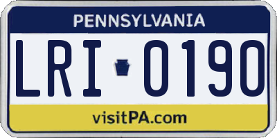 PA license plate LRI0190