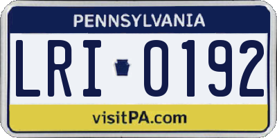 PA license plate LRI0192