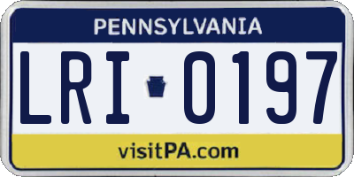 PA license plate LRI0197