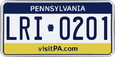 PA license plate LRI0201