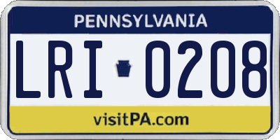 PA license plate LRI0208