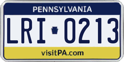 PA license plate LRI0213