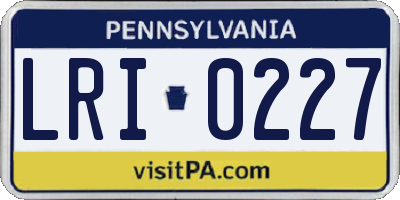 PA license plate LRI0227
