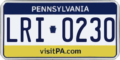 PA license plate LRI0230