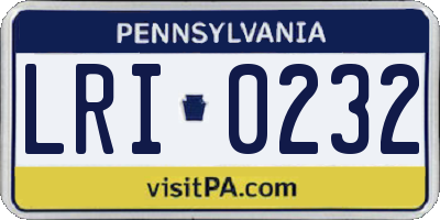 PA license plate LRI0232