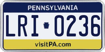 PA license plate LRI0236