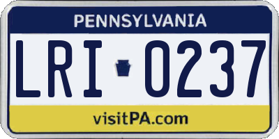 PA license plate LRI0237