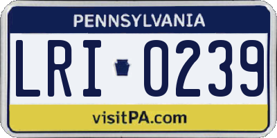 PA license plate LRI0239