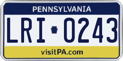PA license plate LRI0243