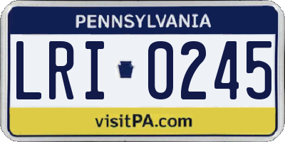 PA license plate LRI0245