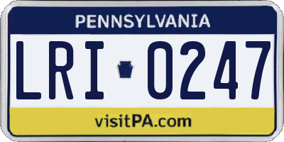 PA license plate LRI0247