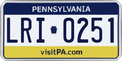 PA license plate LRI0251