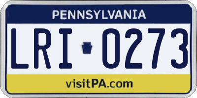 PA license plate LRI0273