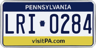 PA license plate LRI0284