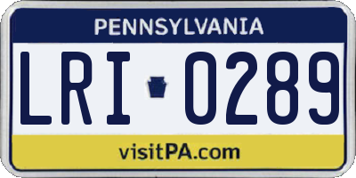 PA license plate LRI0289