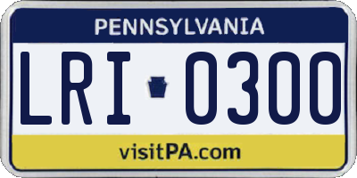 PA license plate LRI0300
