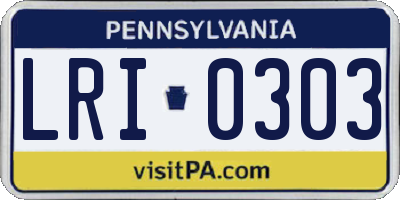 PA license plate LRI0303