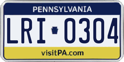PA license plate LRI0304