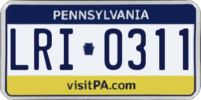 PA license plate LRI0311
