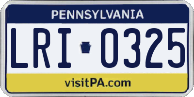 PA license plate LRI0325
