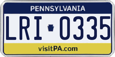 PA license plate LRI0335