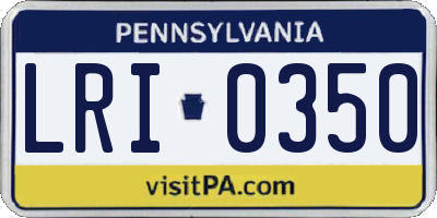 PA license plate LRI0350