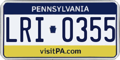 PA license plate LRI0355