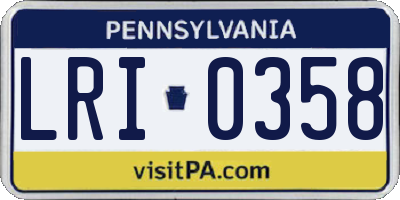 PA license plate LRI0358